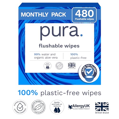 Flushable Adult Toilet Wipes (12 x 40 wipes)