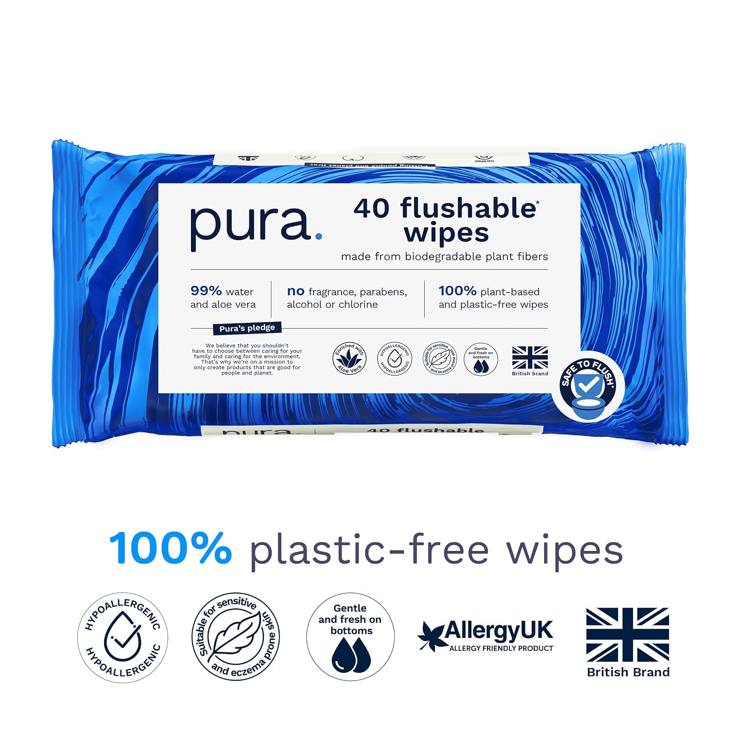 Flushable Adult Toilet Wipes (12 x 40 - 3 x 4 Pack)