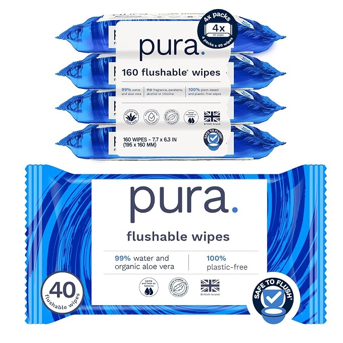 Flushable Adult Toilet Wipes (12 x 40 - 3 x 4 Pack)