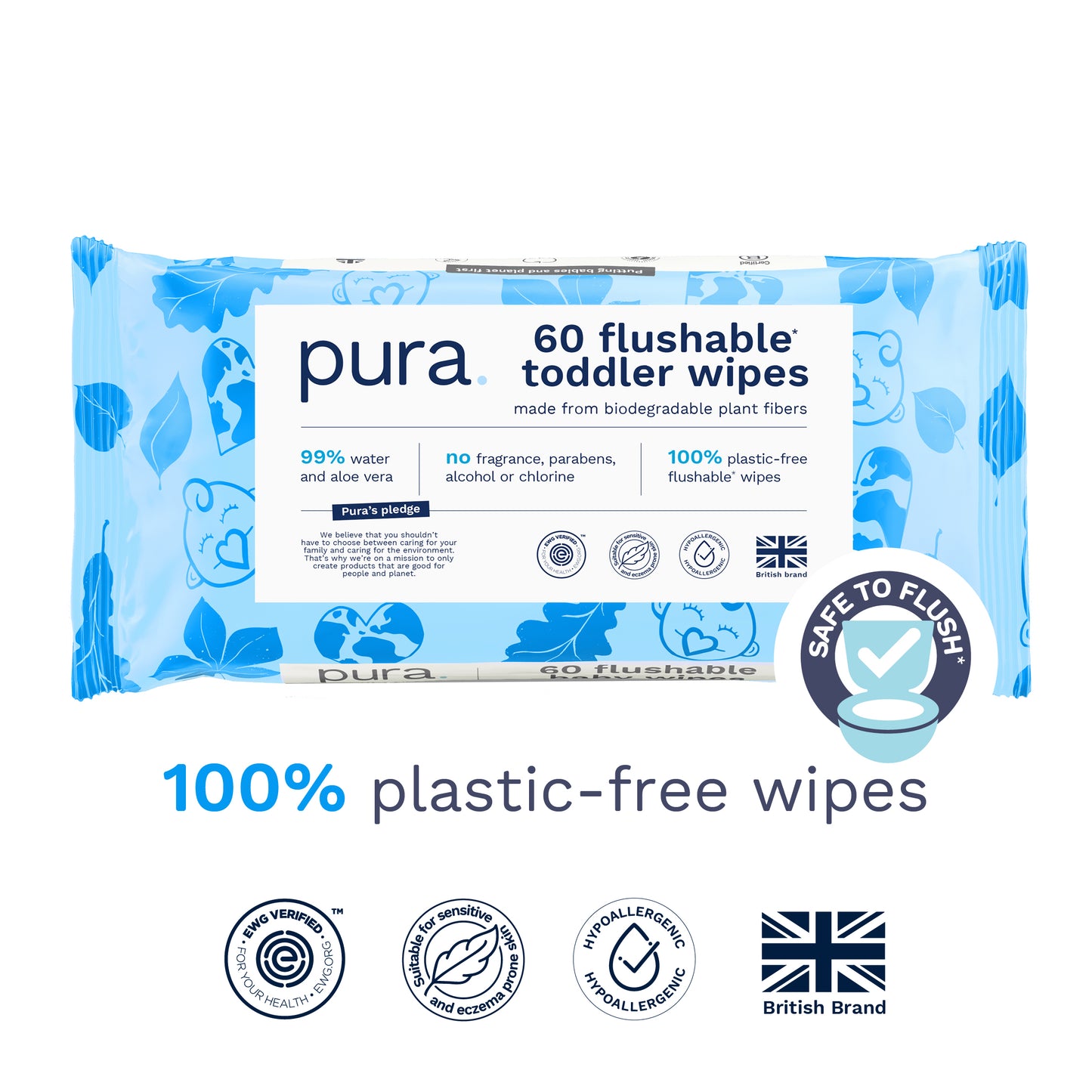 Flushable Toddler Wipes for Sensitive Skin