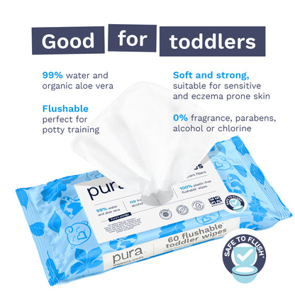 Flushable Toddler Wipes for Sensitive Skin