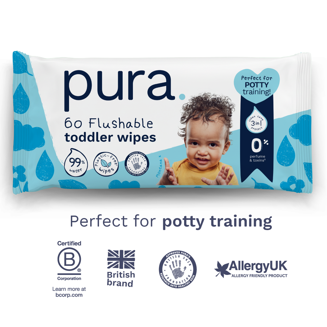 Flushable Toddler Wipes for Sensitive Skin - 10 x 60 Wipes